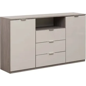 Komoda Komoda dvoudvéřová dub nordic/písek lesk ROMA 150-EL