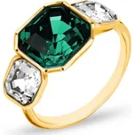 Prsten zelený se Swarovski Elements Imperial Trio PG44803EMC Emerald 56
