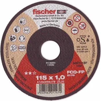 Řezný kotouč Řezný kotouč Fischer na ocel a nerez 115x1,0x22,2 č. 531709