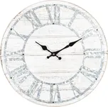 Bílé dřevěné nástěnné hodiny s patinou - Ø 40*4 cm