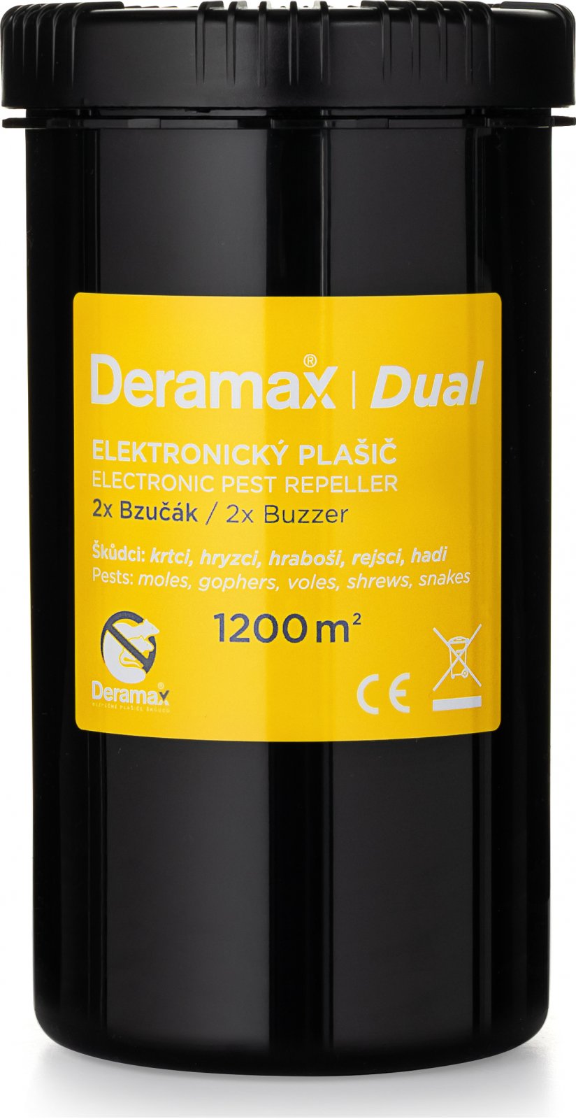 Deramax.cz Deramax®-Dual. Bateriový vibrační plašič krtků, hryzců, hrabošů