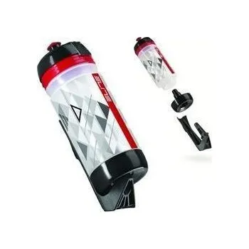 Košík na láhev Láhev+košík Elite Ponta 550ml clear/black/red