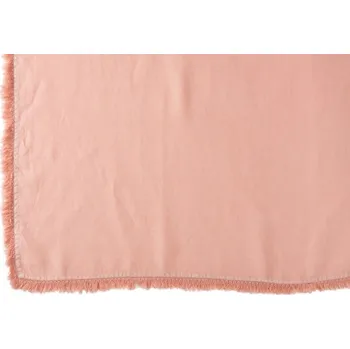 Přehoz na lůžko Lososový lněný pléd s třásněmi Franje - 150*200 cm