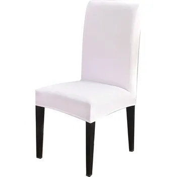 Potah na židli Elastický jednobarevný potah na jídelní židli Barvy: bílá