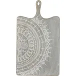 Šedé servírovací prkénko s malovaným ornamentem - 35*1,5*60 cm