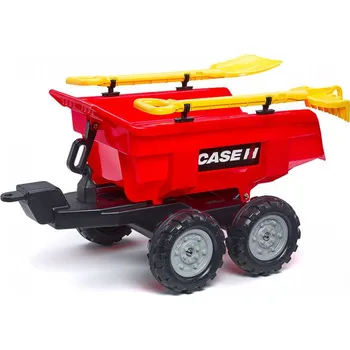 Dětské elektrovozidlo FALK Case Čtyřkolový výklopný vlek za dětský traktor červený