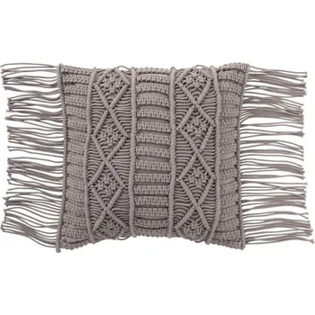 Dekorativní polštářek Polštář Macrame Taupe s třásněmi - 45*45 cm