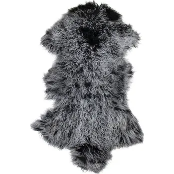Koberec Ovčí kůže kudrnatý dlouhý chlup černá / bílá - 60*90*5cm