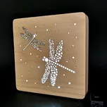 AMADEA Dřevěná lampička s motivem vážky, velikost 20 cm, s LED osvětlením s trafem na 12V