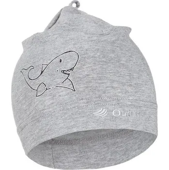 Kojenecká čepice Little Angel Čepice tenká obrázek Reflex Outlast® Šedý melír + žralok Vel. 1 (36-38 cm )
