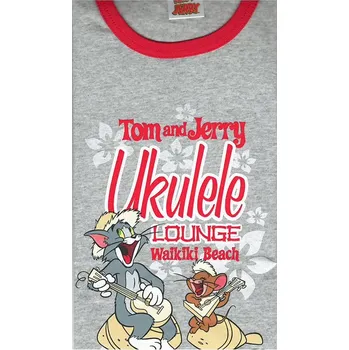 Taro, dívčí pyžamo, dlouhý rukáv, šedý melír a červené kalhoty, vel. 134