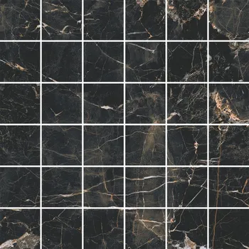 Marquina gold mozaika mat - dlaždice mozaika 29,7x29,7 černá matná 157377