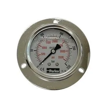 Manometr Parker pr. 100 mm, 0-16 bar, se zadním připojením do panelu - G1/2