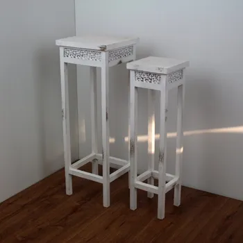 Stojan na květiny Stojan na květiny bílý - sada 2ks 63/70cm