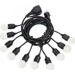 Ideal Lux 246796 zahradní závěsný světelný řetěz Fiesta 10x15W | E27 | IP44 - černý + sada - Trio LED žárovka 2x10W | E27 | 3000K | 806lm