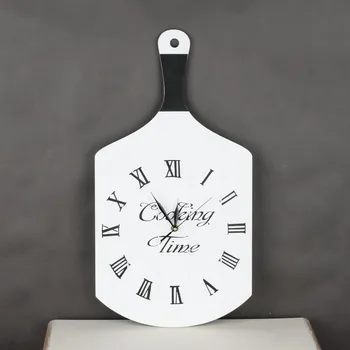 Hodiny Nástěnné hodiny do kuchyně prkénko bílé 57x30cm - vyřazeno