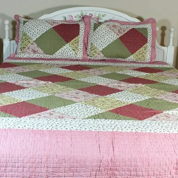 Přehoz na lůžko Přehoz na postel Patchwork 250x230cm + 2x 65x47cm