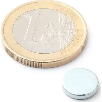 Dekorativní magnet Neodymový magnet kotouč Ø 10 mm, v. 2 mm, pozinkovaný, síla 1,2 kg