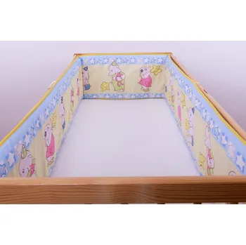 JAN peří Mantinel do postýlky/modré slůně - Mantinel - 120x60x120 cm/modré slůně