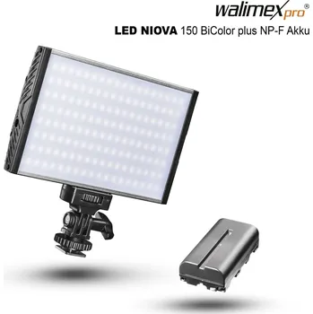 Světlo k videokameře Přídavné světlo Walimex pro Niova 150 Bi Color s NP-F baterií (Všestranné a výkonné 15 wattové LED svétlo s baterií jako součástí dodávky)