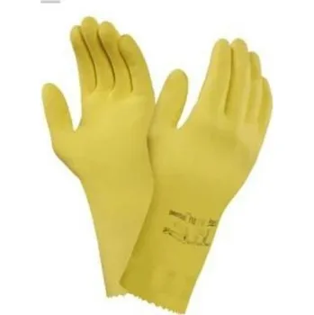 Vyšetřovací rukavice Rukavice úklidové latexové ECONOMY 1 pár, nepudrované, žluté, 25 g, vel.S/12 párů
