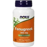 NOW Fenugreek (Pískavice řecké seno) extrakt, 500 mg, 100 rostlinných kapslí