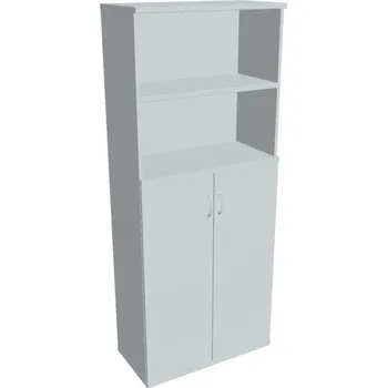 Kancelářský vozík HOBIS skříň policová dvéřová - S 5 80 04, šedá + doprava zdarma