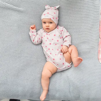 Body Body Pecorella - šedé s růžovými hvězdami Velikost: 50