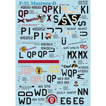 Plastikový model Print Scale 1/48 P-51 Mustang-D (2 sheets, wet decals)