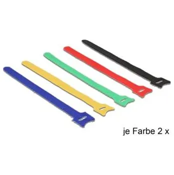 Stahovací páska Delock deset kusů barevných vázacích pásky na suchý zip L 200 x W 12 mm