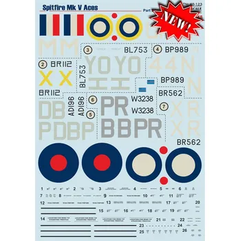 Plastikový model Print Scale 1/48 Spitfire Mk.V Aces Part 2 (wet decals)