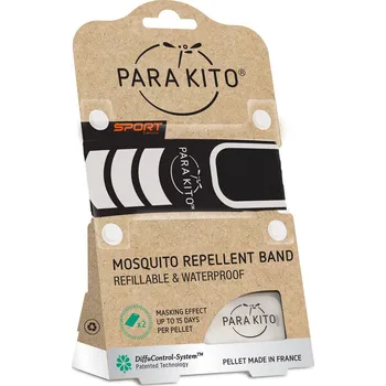 Repelent Parakito Sportovní náramek proti komárům černý 1 ks + 2 náplně
