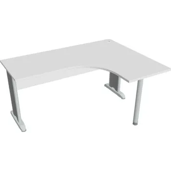 Kancelářský vozík HOBIS kancelářský stůl pracovní tvarový, ergo levý - CE 60 L, bílá + doprava zdarma
