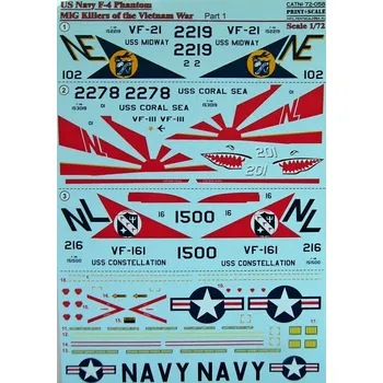 Plastikový model Print Scale 1/72 US Navy F-4 Phantom Part 1 (wet decals)