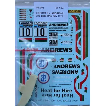 Plastikový model Reji model 1/24 Transkit Ford Escort RS 1800 Andrews RAC 1979