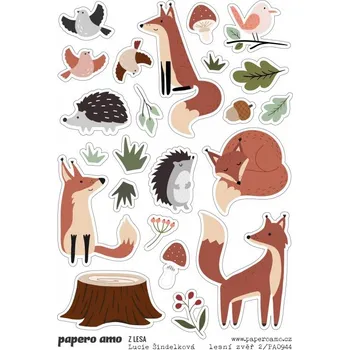 samolepka Papero amo - Samolepky arch - Z LESA / Lesní zvěř: Lišky