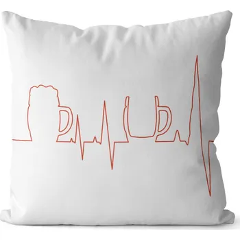 Dekorativní polštářek Polštář Pivní puls (Velikost: 40 x 40 cm)