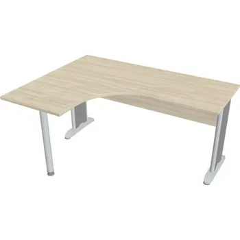 Kancelářský vozík HOBIS kancelářský stůl pracovní tvarový, ergo pravý - CE 60 P, akát + doprava zdarma