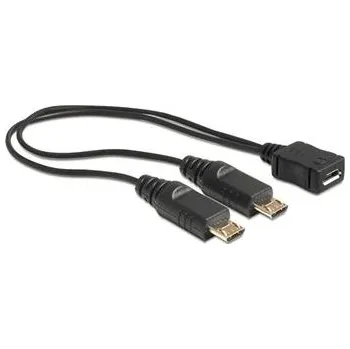 Kabel do PC Delock kabel USB micro B samice > 2 x USB micro-B samec 20.5 cm