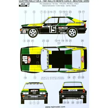 Plastikový model Reji model 1/24 Audi Quattro Group 4 Rallye Monte Carlo 1981