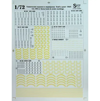 Plastikový model Print Scale 1/72 Bomb & rocket markings (US WWII/Korea)