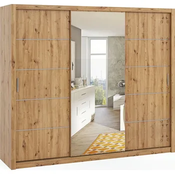 Dětská skříň Designová šatní skříň Bono 250 cm - dub artisan