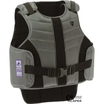 Jezdecká bezpečnostní vesta Dětská bezpečnostní vesta EquiTheme -ARTICULATED NEW- - Šedá/Černá - M