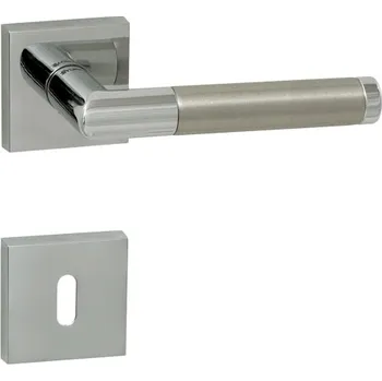 Dveřní kování klika TI - PRADO - HR 792Q Provedení: kl./kl. na rozetách (bez spodní rozety), Povrch: OC /BN - Chrom lesklý / broušená nerez ( 67 ) 8584138336139