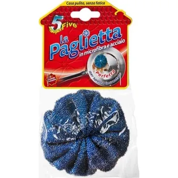 Houbička Super Five LA PAGLIETTA – drátěnka z mikrofibry a ocelového vlákna.mix barev