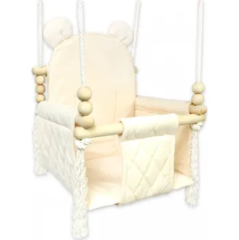 Dětská houpačka KIZ Stylová houpačka Velvet Kimi - krémová