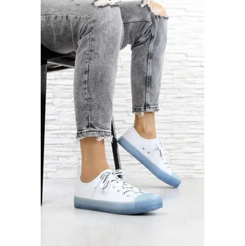 Dámské tenisky Sport Bílé plátěnky 910BL Velikost: 36