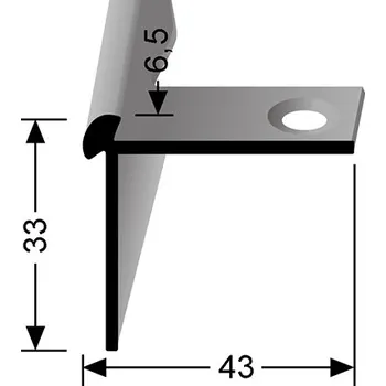 Stavební profil Schodová lišta ohebná pro 6,5 mm / d. 2,5m lepidlo, hmoždinka| Küberit 874 EB Provedení: imit. nerezi F2 219 874 002 4
