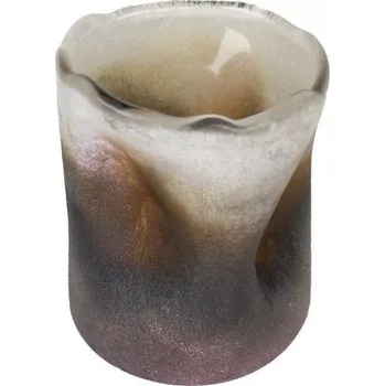 Svícen Skleněný svícen / váza se zvlněním Manni - Ø7,5*9cm