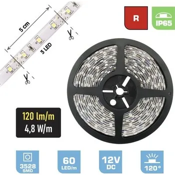 LED páska LED pásek FK technics IP65 2,4 W 60 lm 0, 5m červený, metráźové zboží